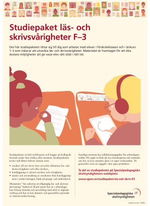 Informationsblad Studiepaket läs- och skrivsvårigheter F-3.