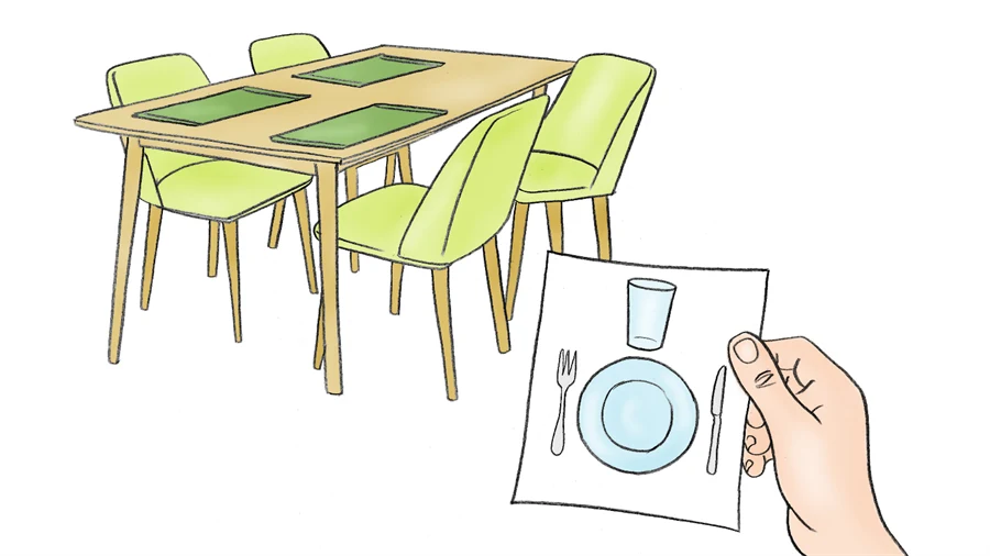 Illustration av Duka bord