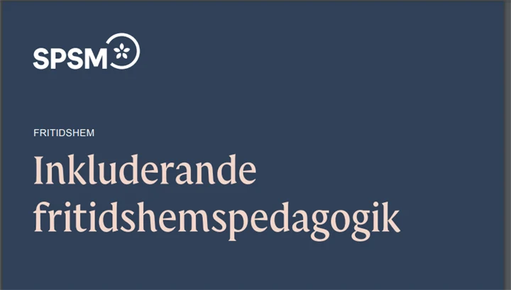 Texten på omslaget säger Inkluderande fritidshemspedagogik