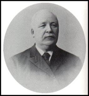 En porträtt på Gustav Flodin, skolans förste rektor