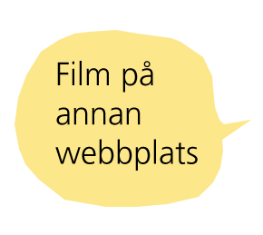 En pratbubbla med texten: Film på annan webbplats