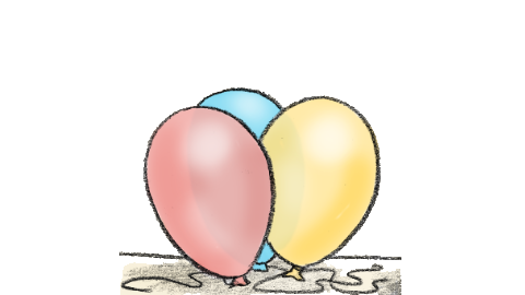 Illustration av tre ballonger